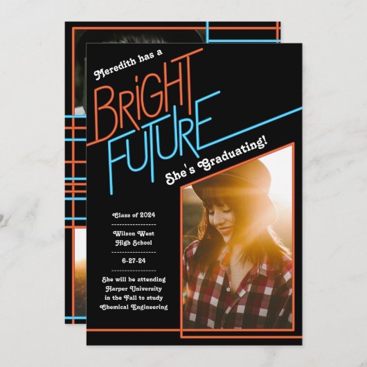 Bright Future Afstuderen Aankondiging (Voorkant / Achterkant)