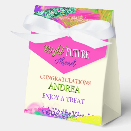 Bright Future Ahead Graduation 4"w x 2"l x 5"h Bedankdoosjes (Voorkant)