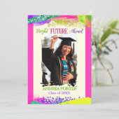 Bright Future Ahead Graduation Party Invitation Kaart (Staand voorkant)