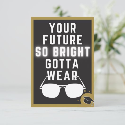 Bright Future Funny Afstuderen Kaart (Staand voorkant)