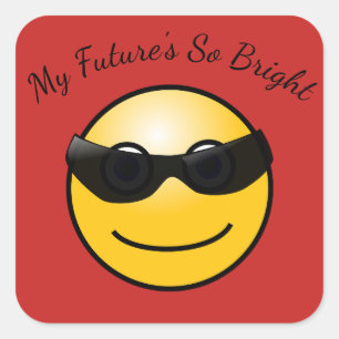 Bright Future Funny Emoji in Sunglazen Sticker