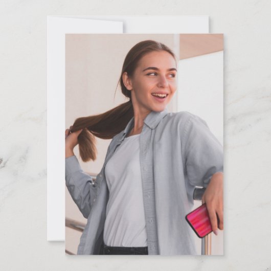 Bright Future Gold Script Foto Afstudeerfeest Kaart (Achterkant)