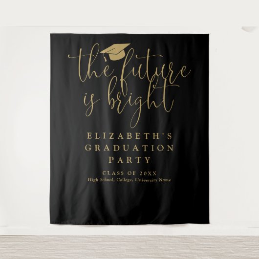 Bright Future Graduation Party Foto achtergrond Wandkleed (Voorkant)