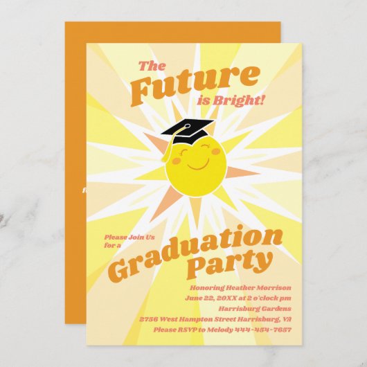 Bright Future Graduation Party Kaart (Voorkant / Achterkant)