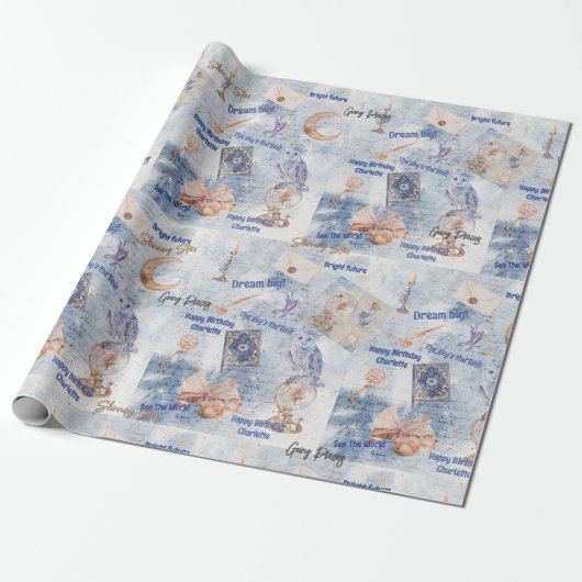 Bright Future Mystiek Verjaardag Tiener Naam toevo Cadeaupapier (Uitgerold)