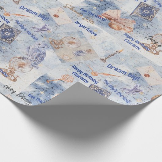 Bright Future Mystiek Verjaardag Tiener Naam toevo Cadeaupapier (Hoek)