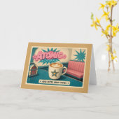 Bright Future Retro Atomic Diner Star Latte Kaart (Gele Bloem)