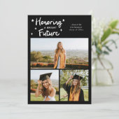 Bright Future Stars Multi Photo Black Grad Aankondiging (Staand voorkant)