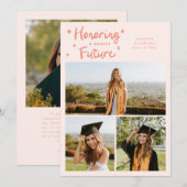 Bright Future Stars Multi Photo Peach Grad Aankondiging (Voorkant / Achterkant)
