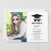 Bright Future Zonnebril Meisje Foto Afstuderen Kaart (Voorkant)