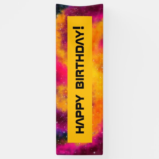 Bright Galaxy Birthday-banner Spandoek (Verticaal)