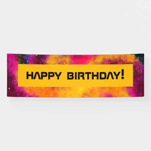 Bright Galaxy Birthday-banner Spandoek (Horizontaal)