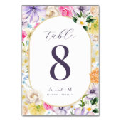 Bright Garden Floral Chic Monogram Elegant Bruilof Kaart (Voorkant)