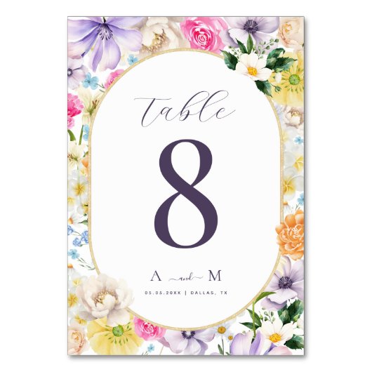Bright Garden Floral Chic Monogram Elegant Bruilof Kaart (Voorkant)