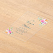 Bright Garden Floral Party Waterverf bruiloft Acryl Uitnodigingen (Laagn)