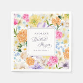 Bright Garden Floral Spring Summer Vrijgezellenfee Servet (Voorkant)