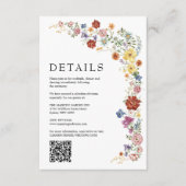 Bright Garden Wildflowers Wedding Details Informatiekaartje (Voorkant)