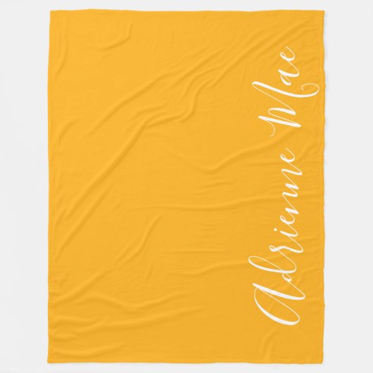 Bright Geel Eenvoudig gepersonaliseerd Fleece Deken (Voorkant)