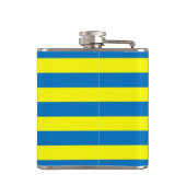 Bright Geel en Blauw Stripes Aangepast Heupfles (Achterkant)