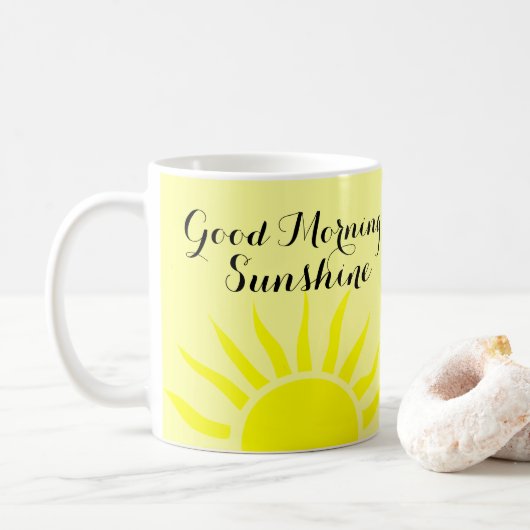 Bright Geel "Good Morning Sunshine" | Gele zon Koffiemok (Met donut)