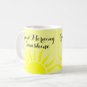 Bright Geel "Good Morning Sunshine" | Gele zon Koffiemok (Voorkant links)