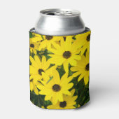 Bright gele bloemen blikjeskoeler (Blikje Voorkant)