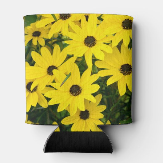 Bright gele bloemen blikjeskoeler (Achterkant)