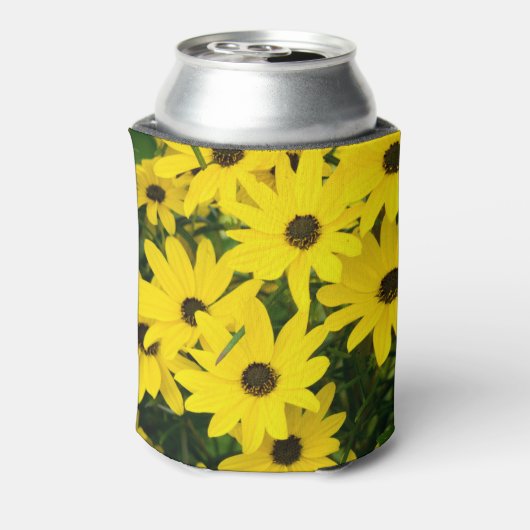 Bright gele bloemen blikjeskoeler (Blikje Achterkant)