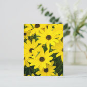 Bright gele bloemen briefkaart (Staand voorkant)