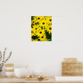 Bright gele bloemen poster (Keuken)