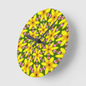 Bright gele bloemen ronde klok (Hoek)