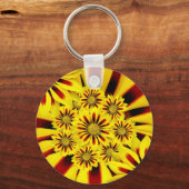 Bright gele bloemen sleutelhanger (Voorkant)
