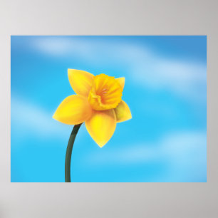 Bright Gele Daffodil Poster