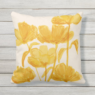 Bright Gele Floral Back Porch Patio Home Decor Buitenkussen