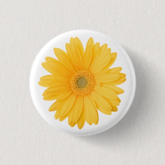 Bright Gele Gerbera Daisy Flower Ronde Button 3,2 Cm (Voorkant)