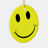 Bright Gele glimlach Emoji Keramisch Ornament (Rechts)