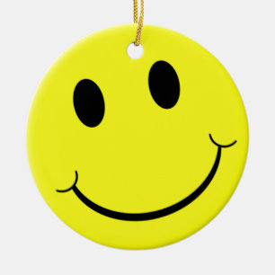 Bright Gele glimlach Emoji Keramisch Ornament