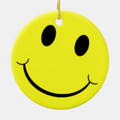 Bright Gele glimlach Emoji Keramisch Ornament (Achterkant)