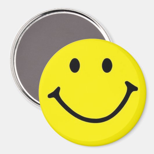 Bright Gele Happy Smile Face Magneet (Voorkant / Achterkant)