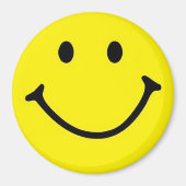 Bright Gele Happy Smile Face Magneet (Voorkant)