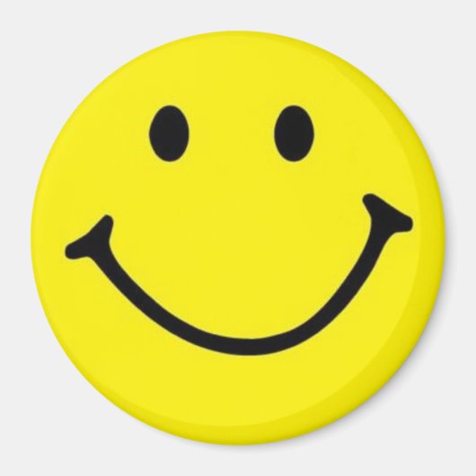 Bright Gele Happy Smile Face Magneet (Voorkant)