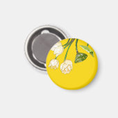 Bright Gele Lotus Flowers & Lotus Seedpod Magnet (Voorkant / Achterkant)