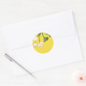 Bright gele Lotus Flowers & Lotus Seedpod Ronde Sticker (Envelop)