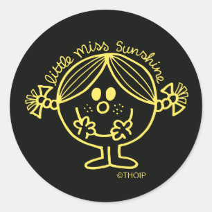 Bright Gele Miss Sunshine Ronde Sticker