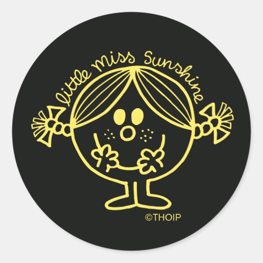 Bright Gele Miss Sunshine Ronde Sticker (Voorkant)