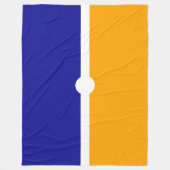 Bright gele Royal Navy Blue White Center Stripes Fleece Deken (Voorkant)