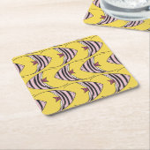 Bright gele vis kartonnen onderzetters (Schuin)