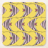 Bright gele vis kartonnen onderzetters (Voorkant)