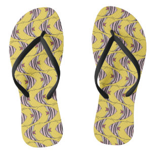 Bright gele vis teenslippers