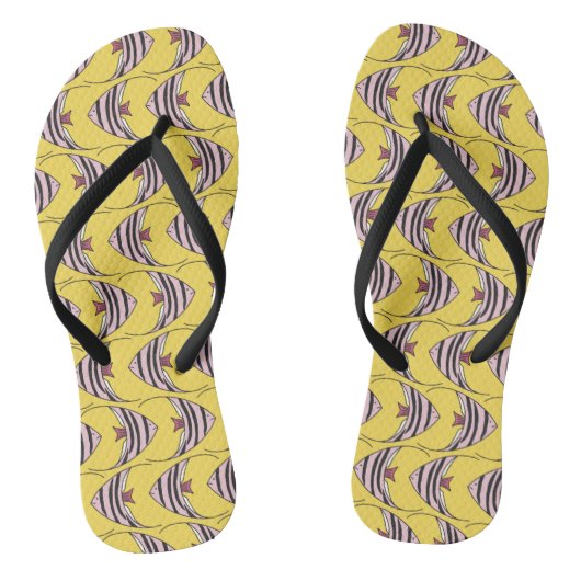 Bright gele vis teenslippers (Voetbed)